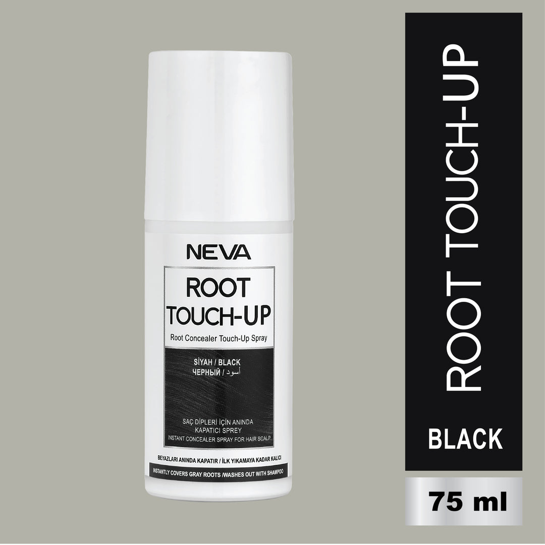 Root Touch Up Hair Color Spray – Black – 75ml | Instant Gray Coverage, Long-Lasting Finish