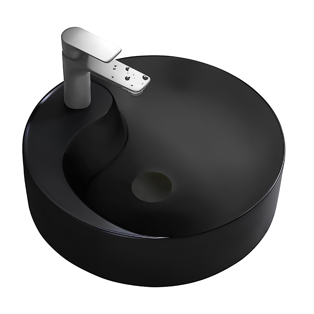 Over The Counter/ Matt Black Round Foot Basin