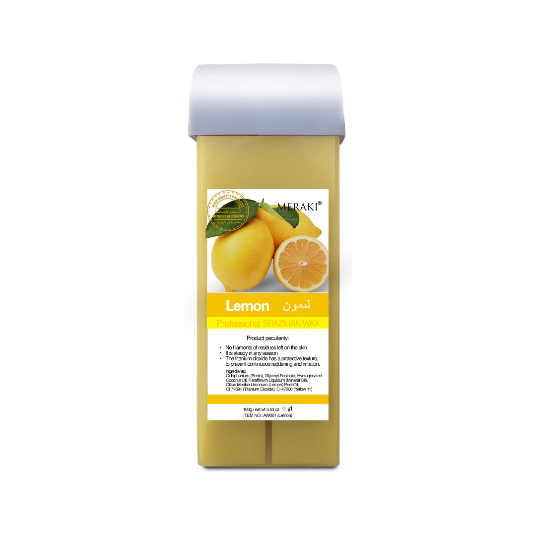 Meraki Roll-On Wax Cartridge Lemon 100ml | Professional Depilatory Wax for All Skin Types