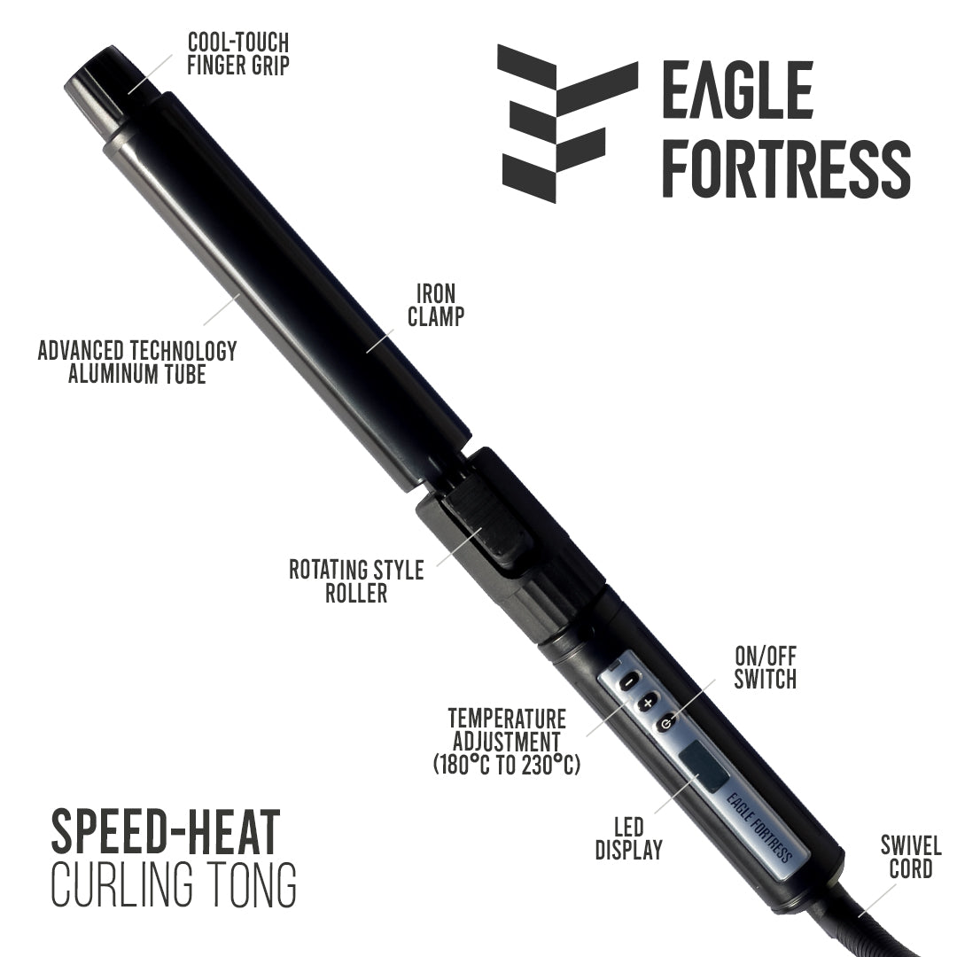 Eagle Fortress Speed Heat Hair Curler/Tong with Aluminium Barrel 28mm