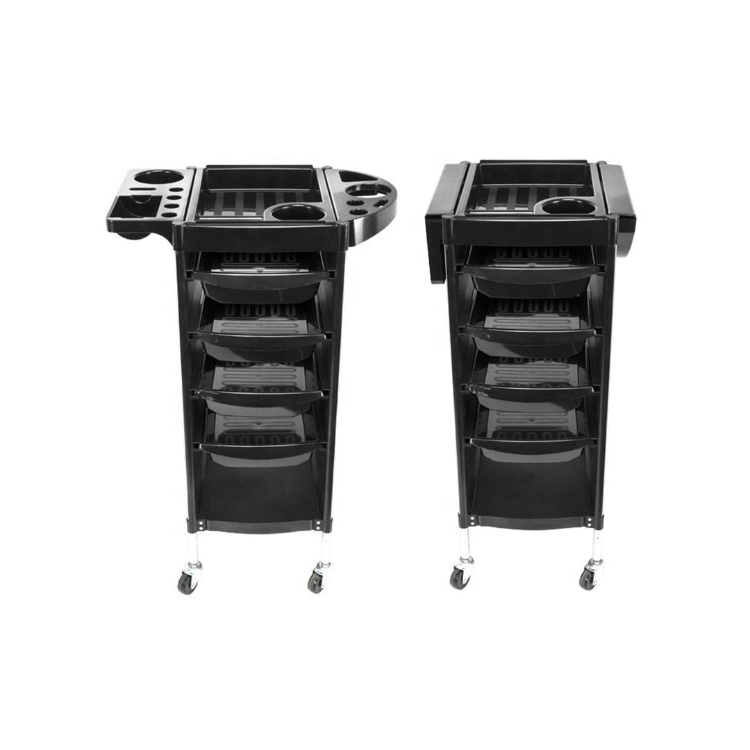 Professional 5-Drawer Salon Trolley with Fold-Out Side Tray