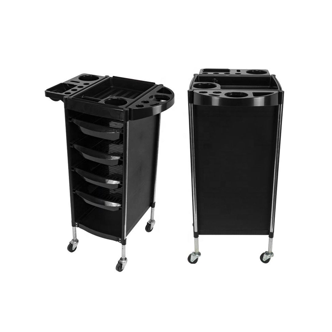 Professional 5-Drawer Salon Trolley with Fold-Out Side Tray