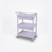 3-Tier Rolling Salon Trolley with Storage Drawers
